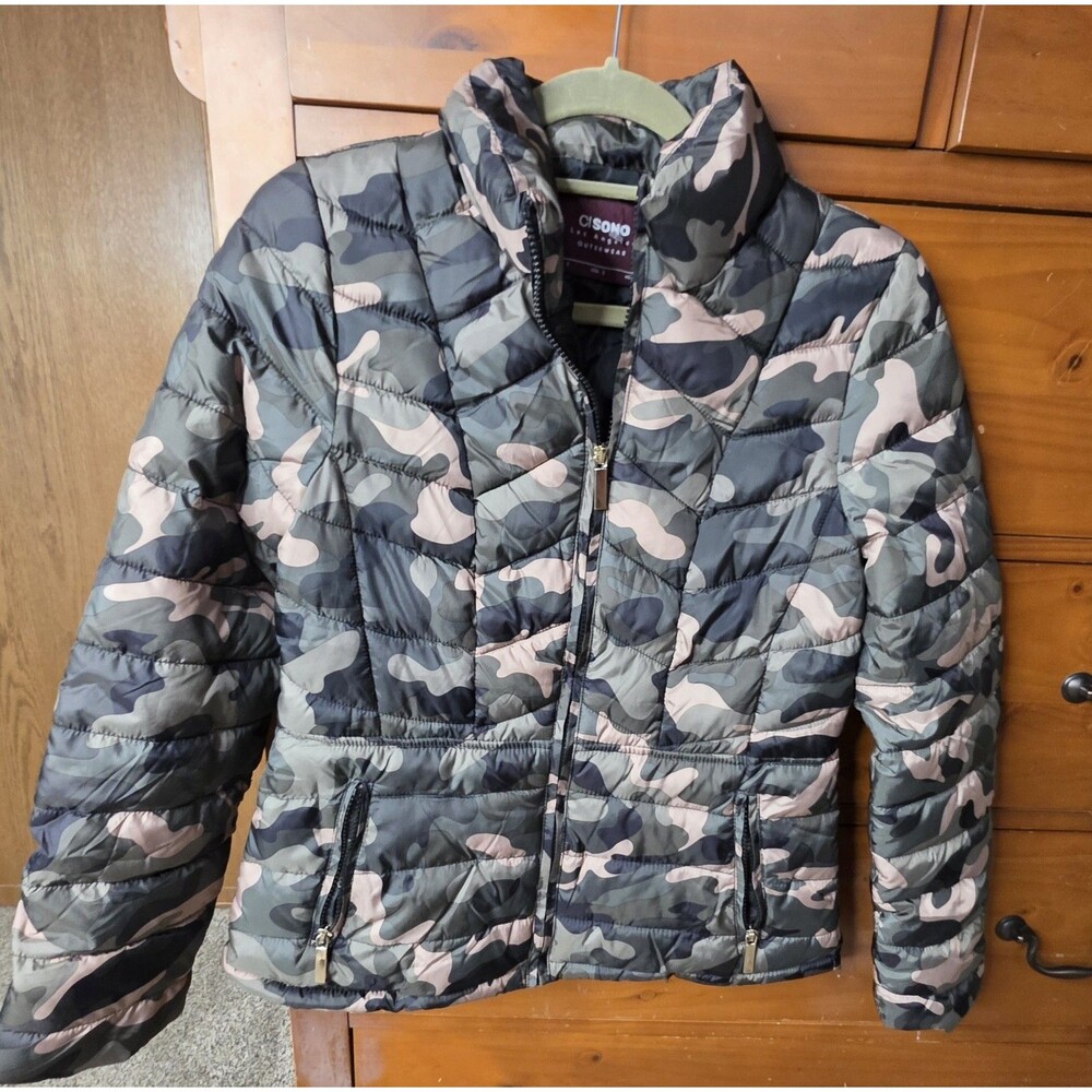 CISono Los Angeles Camouflage Puffer Jacket Size Small Military Y2K Retro